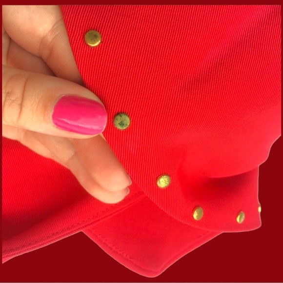 Vintage 80s Dawn Joy halter midi dress crossback red studs grunge 90s y2k retro - Picture 14 of 14